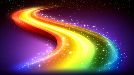 Obraz premium Sparkling Rainbow Trail Across A Night Sky