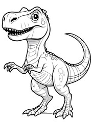 Fototapeta premium Playful Cartoon Dinosaur Line Drawing for Coloring Book Pages
