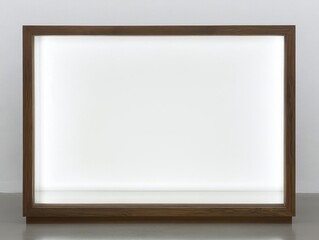 Illuminated Empty Wooden Display Case