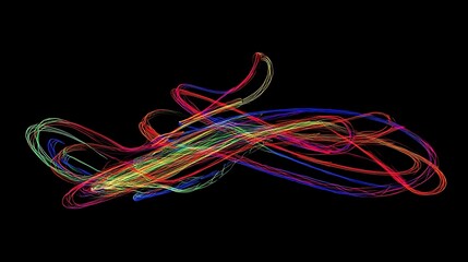 Abstract Colorful Light Trails Flowing Dynamically
