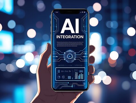 AI integration in mobile technology enhancing user experience through advanced artificial intelligence applications innovative machine learning seamless automation and futuristic smartphone capabiliti