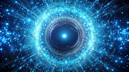 Glowing Blue Particle Field with Vortex, particle, background,  particle, background