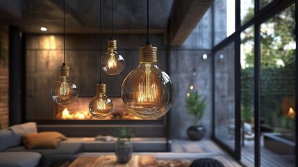 Modern Interior Design with Edison Bulbs