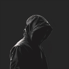 Minimalist Dark Urban Avatar with Hood and Subtle Light Accent