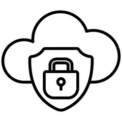 Obraz premium Cloud Security Icon