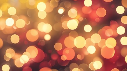 Fototapeta premium A beautiful display of golden and red bokeh lights blending seamlessly to create a magical and warm ambiance, perfect for festive backgrounds, celebrations, and elegant design inspirations