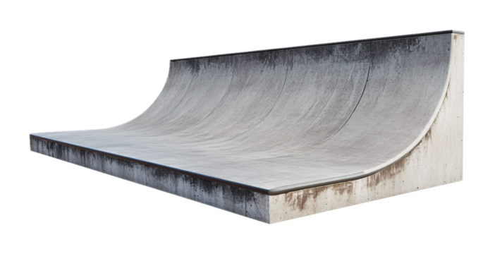 Modern Skatepark Ramp Design Isolated on White Background