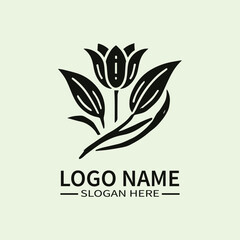 Tulip Flower Logo Design, Elegant Tulip Logo, Floral Logo with Tulip, Spring Tulip Logo, Dutch Tulip Logo