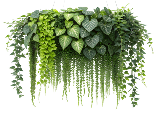 Asparagus densiflorus hanging plant, 3D illustration, isolated on transparent background, ultrahigh detail, 4K quality 