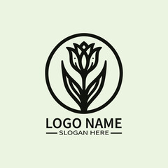 Tulip Flower Logo Design, Elegant Tulip Logo, Floral Logo with Tulip, Spring Tulip Logo, Dutch Tulip Logo