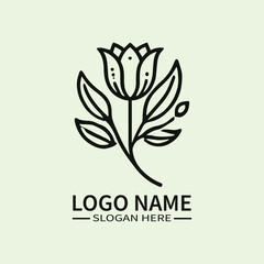 Tulip Flower Logo Design, Elegant Tulip Logo, Floral Logo with Tulip, Spring Tulip Logo, Dutch Tulip Logo