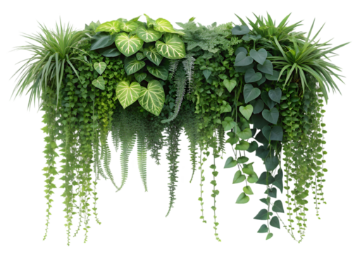 Asparagus densiflorus hanging plant, 3D illustration, isolated on transparent background, ultrahigh detail, 4K quality 