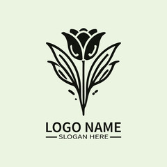 Tulip Flower Logo Design, Elegant Tulip Logo, Floral Logo with Tulip, Spring Tulip Logo, Dutch Tulip Logo