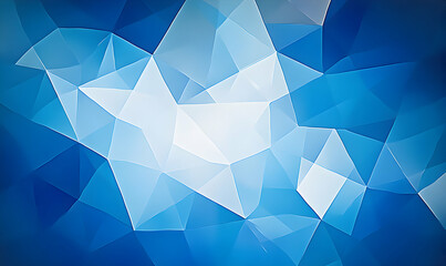Obraz premium Abstract blue and white geometric polygonal background. Ideal for modern designs, presentations, and websites. Provides a clean, professional aesthetic.