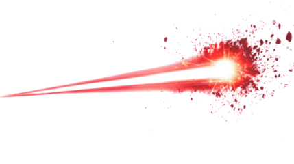 Bright glowing meteor light ray transparent background