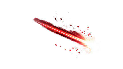Bright glowing meteor light ray transparent background