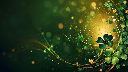 Green St. Patrick's Day abstract background shamrocks Irish