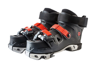 Fototapeta premium Ski Boot Clamps for Secure Fit - Isolated on White Background