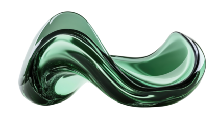Abstract green fluid glass transparent background