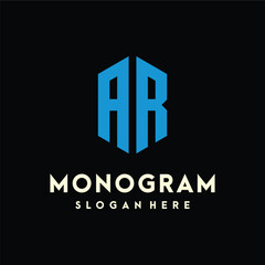 letter AR monogram logo design element vector template