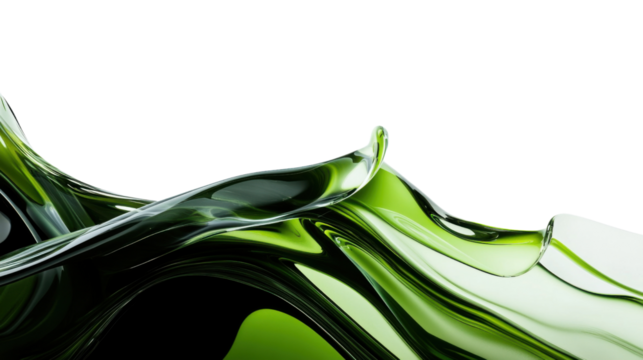 Abstract green fluid glass transparent background - Powered by Adobe