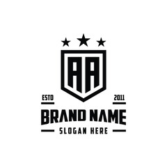 letter AA monogram logo design element vector template