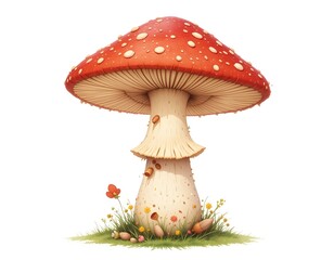 Mushroom Umbrella with Delicate Flowers
