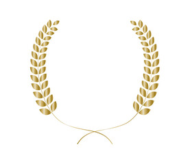 シンプルな金色の月桂樹のフレーム　ベクター
