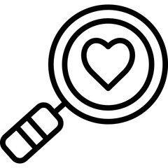 magnifying glass icon illustration design with outline