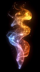 Naklejka premium Glowing swirling energy, vibrant colors, sparkles.