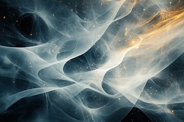 Fototapeta premium Abstract swirling fabric with golden lights embedded