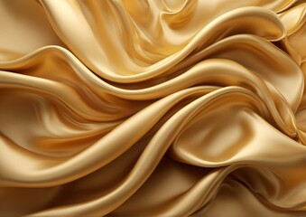 Obraz premium Gold Silk Wave Premium 3D Render Background for Luxury Design. Ideal for branding, elegant designs or premium product packaging 
