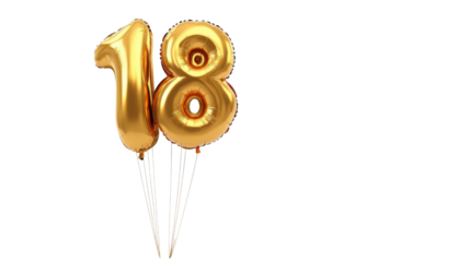Number 18 balloon transparent background