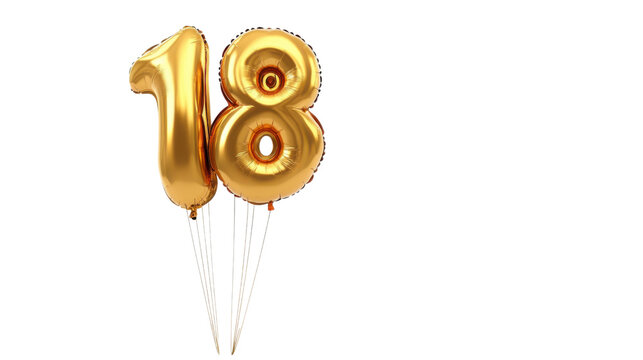 Number 18 balloon transparent background