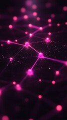 Fototapeta premium Abstract pink glowing network connection.