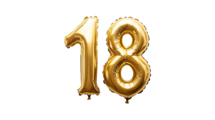 Number 18 balloon transparent background