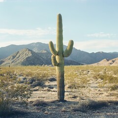 Majestic Saguaro Cactus in the Arizona Desert Landscape