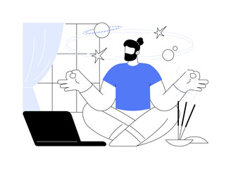 Meditation isolated cartoon vector illustrations.