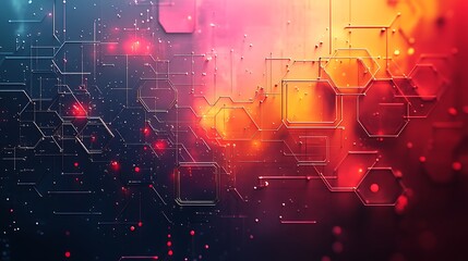 Obraz premium Abstract Hexagonal Network Digital Technology Design