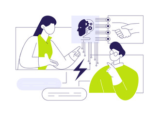 AI-Assisted Conflict Resolution abstract concept vector illustration.