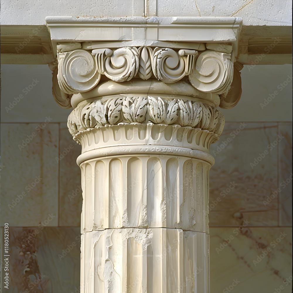 Aufkleber an elegant exhibition of ancient greek architecture: the flawlessly fluted ionic column