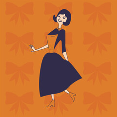 Vintage Woman in Cafe Apron