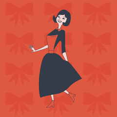 Vintage Woman in Cafe Apron