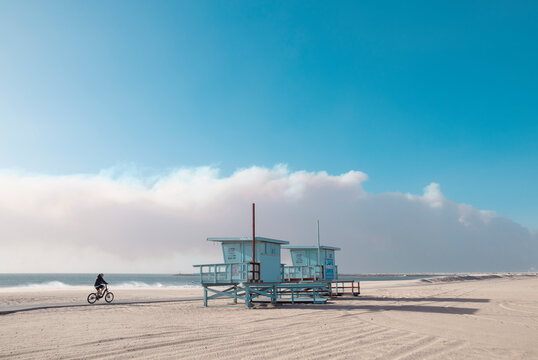 Palisades Los Angeles California Fire on the beach