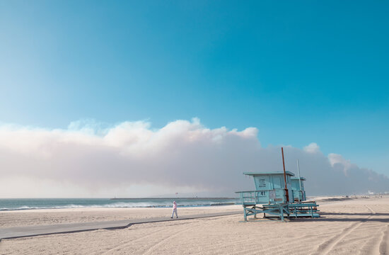 Palisades Los Angeles California Fire on the beach
