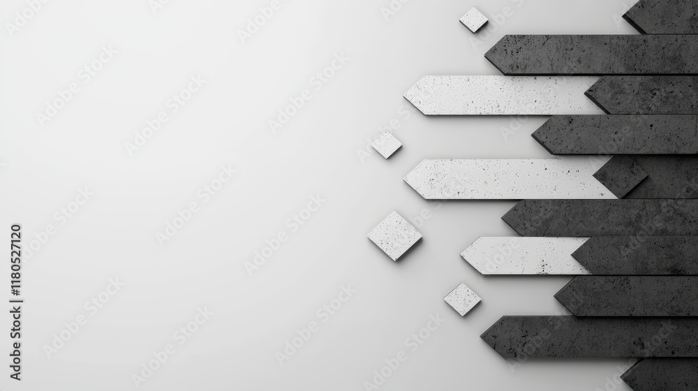 Poster abstract geometric background with angular shapes in monochrome tones for creative design projects