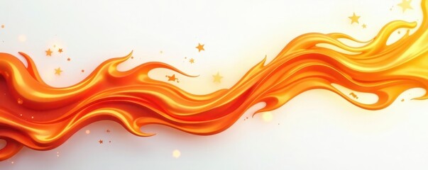 Fiery flames dancing on a white background, with orange and yellow hues, passion, blazing, flames
