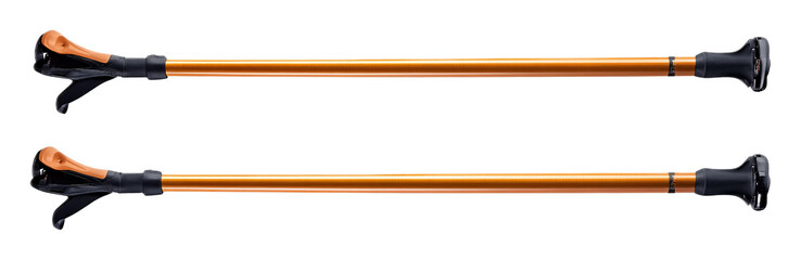 Durable Ski Poles for Snow Adventures Isolated on White Background