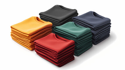 Includes folded t-shirts in different colors. Ironshade. Illustration