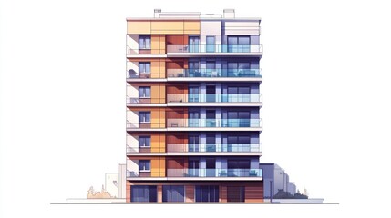 Modern apartment building with balconies. (1)